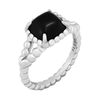 

CKK Silver 925 Jewelry Vibrant Spirit Rings, Black Crystal For Women Anniversary Gift Sterling Silver Original Ring