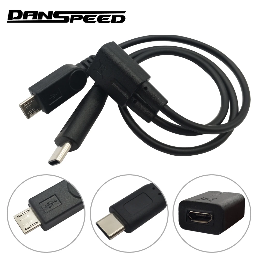 DANSPEED Female to Male Y Splitter USB 2.0 Micro to USB 3.1 Type C & Micro 5 Pin Data Charge Cable Extension Cord Length 25cm
DANSPEED Female to Male Y Splitter USB 2.0 Micro to USB 3.1 Type C & Micro 5 Pin Data Charge Cable Extension Cord Length 25cm