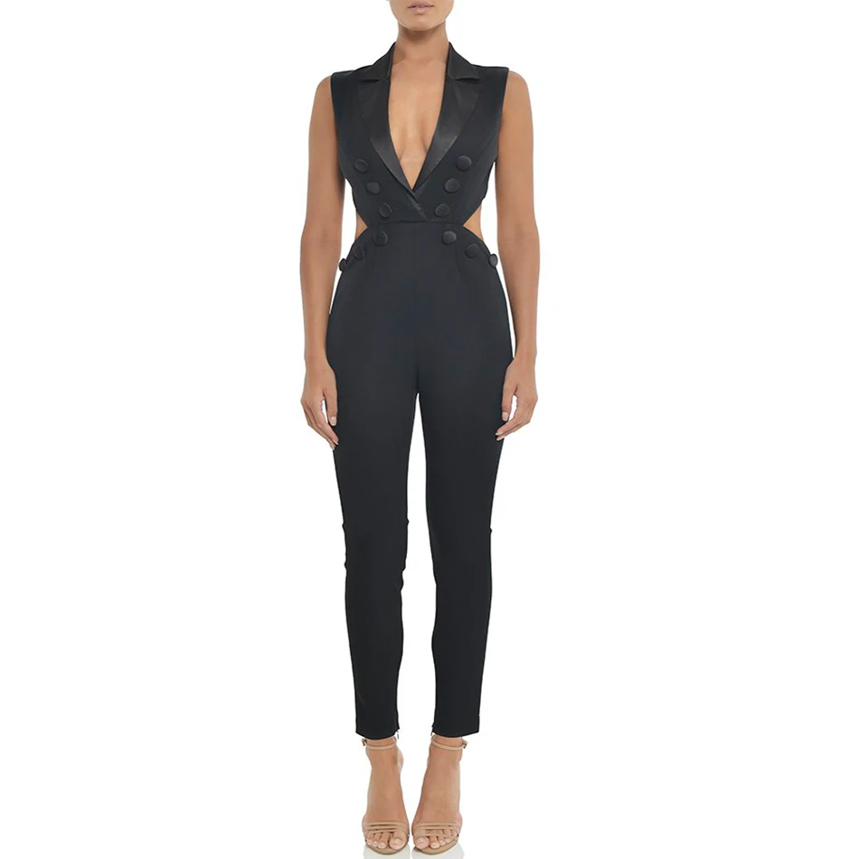 Newest Celebrity Evening Party Jumpsuit Women Black Sleeveless V-Neck Hollow Out Sexy NightClub Bodycon Backless Jumpsuit Women
Newest Celebrity Evening Party Jumpsuit Women Black Sleeveless V-Neck Hollow Out Sexy NightClub Bodycon Backless Jumpsuit Women