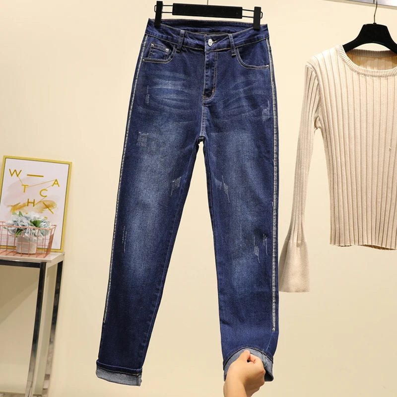 2019 Scratched pencil Elastic Skinny Jeans Women Fashion striped jeans pants Plus Size High waist stretch jeans woman
2019 Scratched pencil Elastic Skinny Jeans Women Fashion striped jeans pants Plus Size High waist stretch jeans woman
