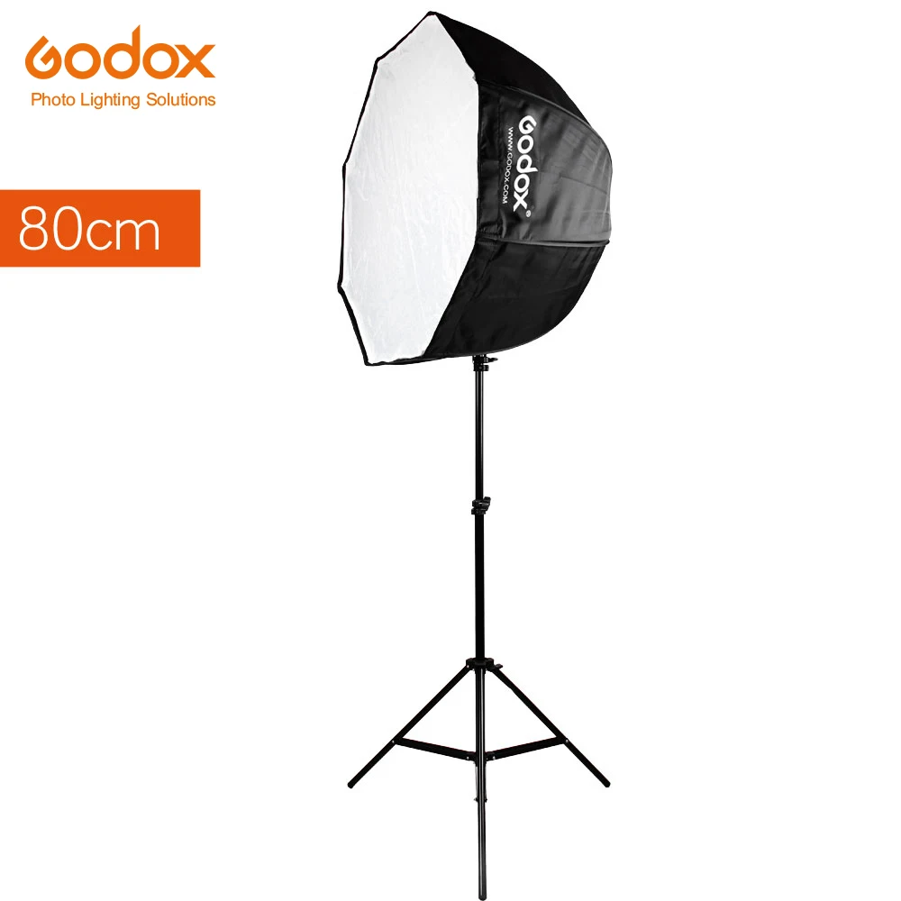 

Godox Photo Studio 80cm 31.5in Portable Octagon Flash Speedlight Speedlite Umbrella Softbox Brolly Reflector+2m Light Stand