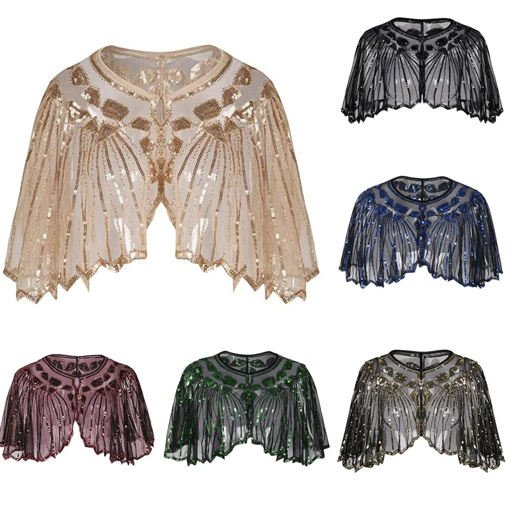 Women's 1920s Shawl Beaded Sequin Deco Evening Cape Bolero Flapper Cover up summer womens scarf Polyester Sequined
Women's 1920s Shawl Beaded Sequin Deco Evening Cape Bolero Flapper Cover up summer womens scarf Polyester Sequined
