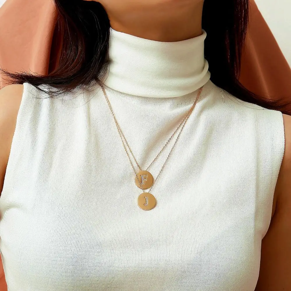 Sweater chain necklaces pendants for women Simple Zircon Round A-Z letters Necklace gold necklace stone Mother's Day gift
Sweater chain necklaces pendants for women Simple Zircon Round A-Z letters Necklace gold necklace stone Mother's Day gift