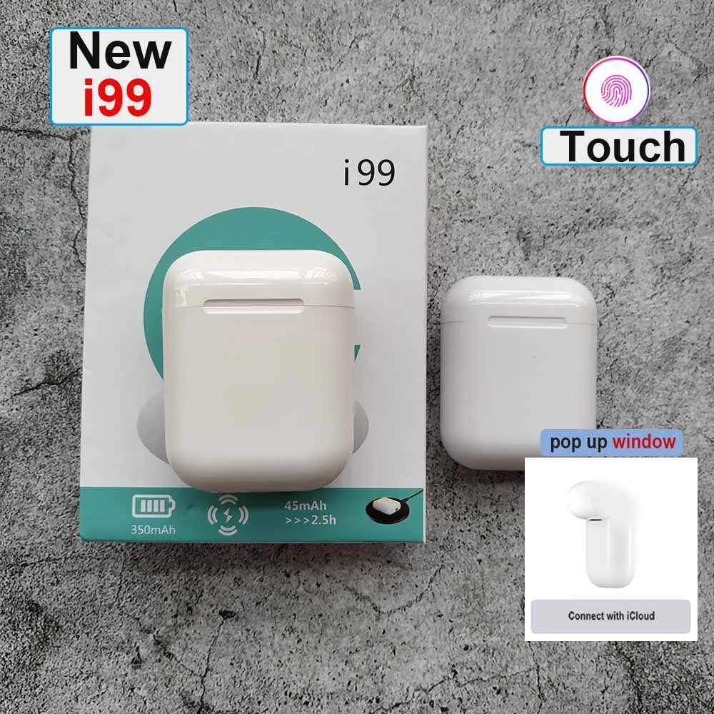 Original i99 TWS pop up Wireless Bluetooth 5.0 Earphone Sports Headphone Touch Portable Earbuds for i10 i20 tws i30 i60 i80
Original i99 TWS pop up Wireless Bluetooth 5.0 Earphone Sports Headphone Touch Portable Earbuds for i10 i20 tws i30 i60 i80