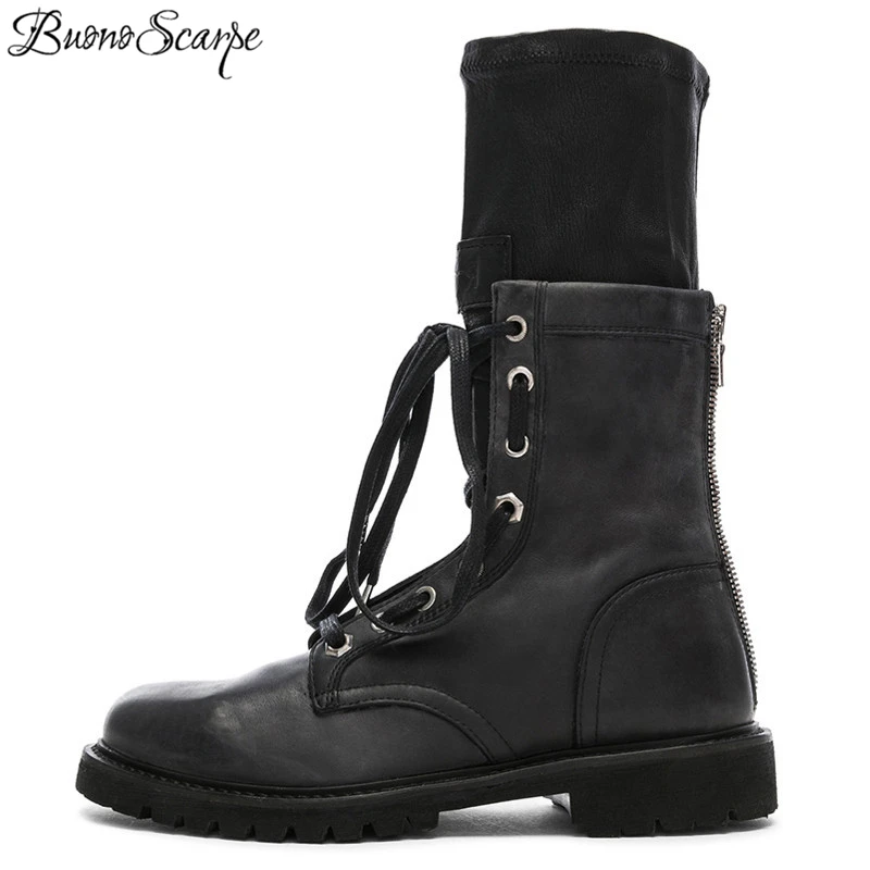 Buono Scarpe Brand Women Ankle Boots Patchwork Retro Lace Up Boots Genuine Leather Zipper Black Boots Cross Ties Female Booties
Buono Scarpe Brand Women Ankle Boots Patchwork Retro Lace Up Boots Genuine Leather Zipper Black Boots Cross Ties Female Booties