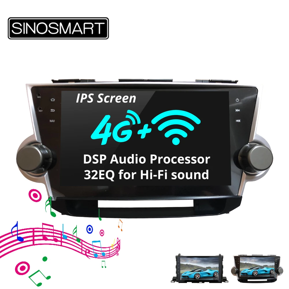 SINOSMART 2.5D IPS 2G/4G RAM Car Navigation GPS Player for Toyota Highlander 2008-2017 32EQ DSP 4G SIM Card Slot Optional
SINOSMART 2.5D IPS 2G/4G RAM Car Navigation GPS Player for Toyota Highlander 2008-2017 32EQ DSP 4G SIM Card Slot Optional