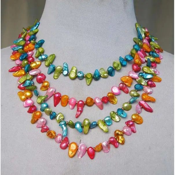 Genuine Pearl Jewellery,Multi-Strand Baroque 4rows Freshwater Pearl Necklace,6-25mm Multicolor,Fashion Women Gift Jewelry
Genuine Pearl Jewellery,Multi-Strand Baroque 4rows Freshwater Pearl Necklace,6-25mm Multicolor,Fashion Women Gift Jewelry