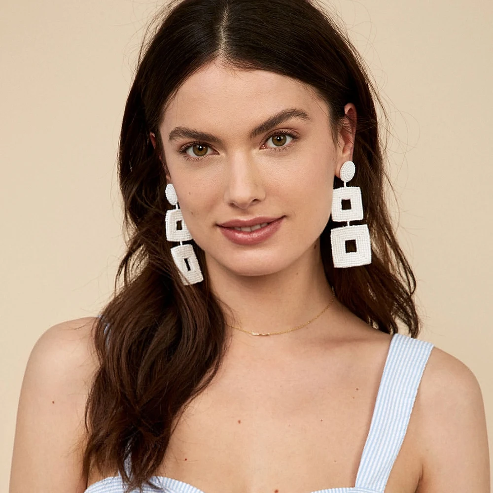 Dvacaman Square Beads Dangle Earrings for Women Handmade Long Drop Earrings Girls Wedding Party Statement Jewelry Female Bijoux
Dvacaman Square Beads Dangle Earrings for Women Handmade Long Drop Earrings Girls Wedding Party Statement Jewelry Female Bijoux