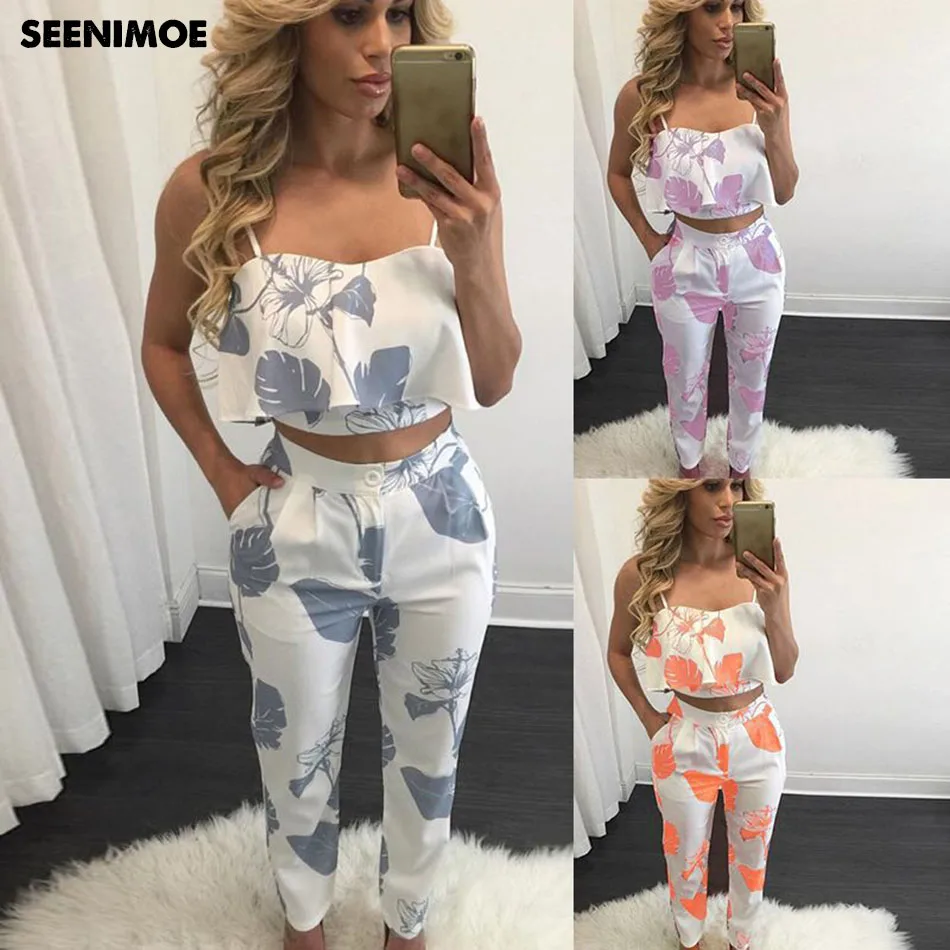 2018 New Off Shoulder Strapless 2 Piece Set Hot tops Women Summer Flower Crop Print Vest + Pants Suit Women Sets Plus Size
2018 New Off Shoulder Strapless 2 Piece Set Hot tops Women Summer Flower Crop Print Vest + Pants Suit Women Sets Plus Size
