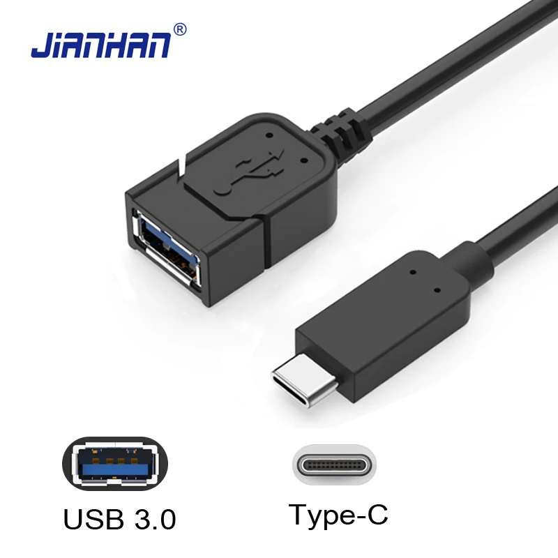 JIANHAN Type C to USB 3.0 OTG Adapter USB3.0 Type-C Data Cable Connector USB C Cable for Huawei P9 Xiaomi 4C 5 Samsung S8 Female
JIANHAN Type C to USB 3.0 OTG Adapter USB3.0 Type-C Data Cable Connector USB C Cable for Huawei P9 Xiaomi 4C 5 Samsung S8 Female