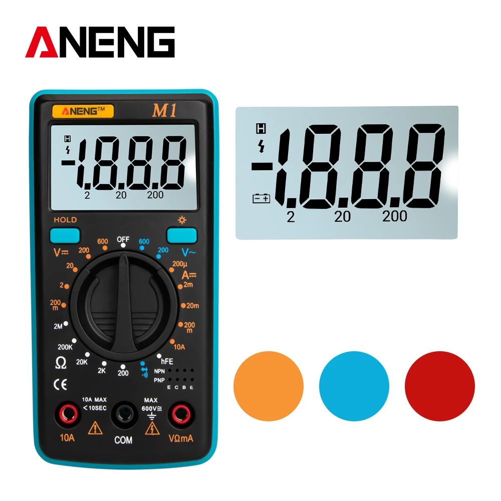 Tool ANENG M1 Digital Multimeter Backlight Tester Professional Multimetro DIY Buzzer Diode Triode AC/DC Meter
Tool ANENG M1 Digital Multimeter Backlight Tester Professional Multimetro DIY Buzzer Diode Triode AC/DC Meter