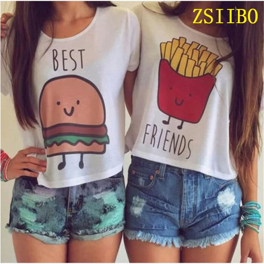 Blouses and Shirts Women Fashion Casual O Neck Short Sleeve Printed Ladies shirt Hamburg Chips Best Friends Sexy Tops
Blouses and Shirts Women Fashion Casual O Neck Short Sleeve Printed Ladies shirt Hamburg Chips Best Friends Sexy Tops
