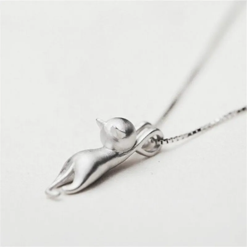 925 Sterling Silver Necklaces Cats Necklace&Pendants Pure Sterling Silver 925 Kitty Necklace Jewelry Collar Colar de Plata
925 Sterling Silver Necklaces Cats Necklace&Pendants Pure Sterling Silver 925 Kitty Necklace Jewelry Collar Colar de Plata