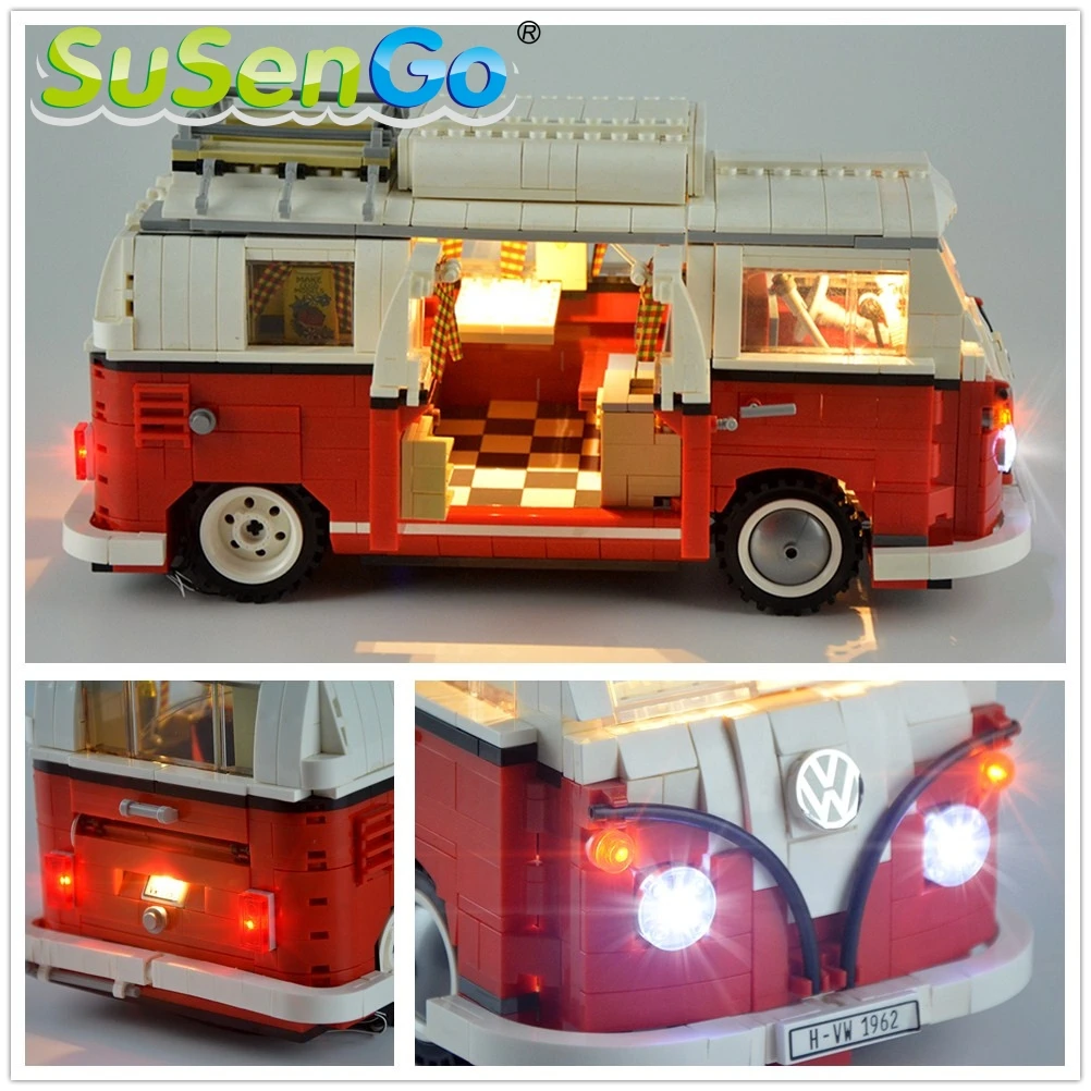 SuSenGo LED Light Kit For 10220 T1 Camper Van Compatible With 21001 10569 , (NOT INCLUDE THE CAR MODEL )