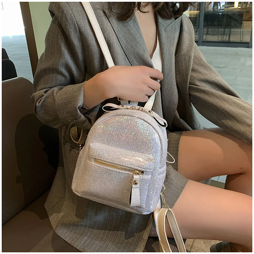Fashion Backpacks Ladies Shiny Wild Bags Dual-Use Bag Zipper Small Backpack Mini Backpack Bags Small Mochila Mujer
Fashion Backpacks Ladies Shiny Wild Bags Dual-Use Bag Zipper Small Backpack Mini Backpack Bags Small Mochila Mujer