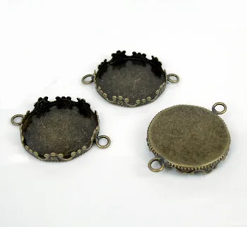 Blank Round Crown Bezel with 2 Loops Connectors Bracelet Cabochons Settings Findings Antique Bronze tone Plated Brass Wholesale
Blank Round Crown Bezel with 2 Loops Connectors Bracelet Cabochons Settings Findings Antique Bronze tone Plated Brass Wholesale