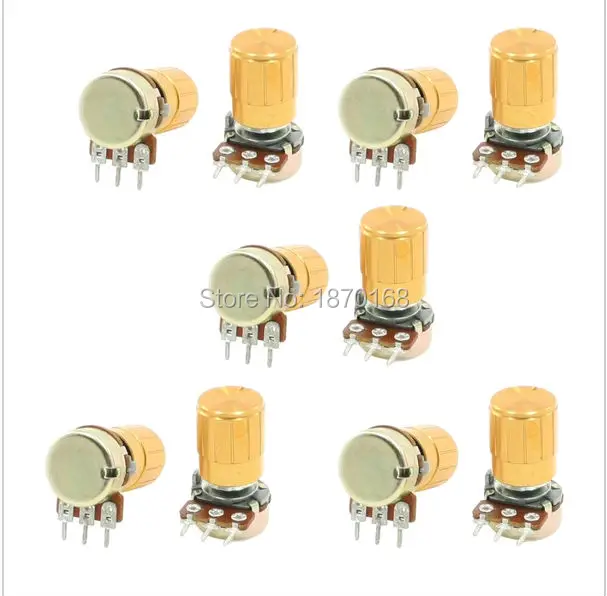 10 Pcs WH148 - 500 K ohm 3-Pin 6 mm poros perpecahan, Rotary Linear lancip potensiometer w Knob
10 Pcs WH148 - 500 K ohm 3-Pin 6 mm poros perpecahan, Rotary Linear lancip potensiometer w Knob