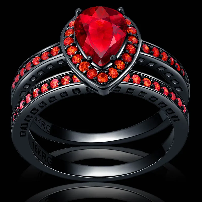 2018 New Fashion Daily Wear Rings Top Quality Lead & Nickel Free black gold filled heart red Cubic Zircon couple Ring set
2018 New Fashion Daily Wear Rings Top Quality Lead & Nickel Free black gold filled heart red Cubic Zircon couple Ring set