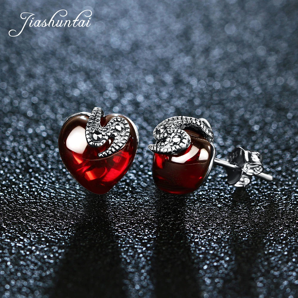 JIASHUNTAI Retro 100% 925 Sterling Silver Earrings For Women Vintage Garnet Gemstone Stud Earrings Jewelry Female
JIASHUNTAI Retro 100% 925 Sterling Silver Earrings For Women Vintage Garnet Gemstone Stud Earrings Jewelry Female