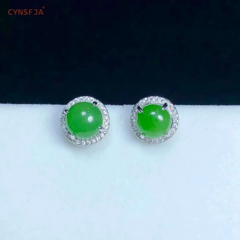 Certified Natural Hetian Jade Jasper Inlaid 925 Sterling Silver Handmade Lucky Jade Earrings Green High Quality Wonderful Gifts
Certified Natural Hetian Jade Jasper Inlaid 925 Sterling Silver Handmade Lucky Jade Earrings Green High Quality Wonderful Gifts