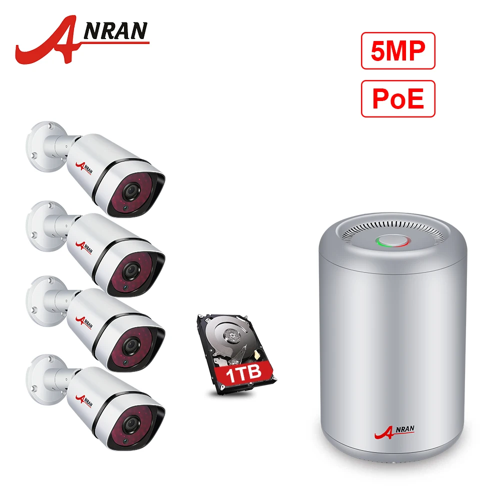 ANRAN 5MP HD CCTV Camera System POE 4CH NVR Kit Outdoor Waterproof Motion Dection Video Surveillance System Build in 1TB HDD
ANRAN 5MP HD CCTV Camera System POE 4CH NVR Kit Outdoor Waterproof Motion Dection Video Surveillance System Build in 1TB HDD