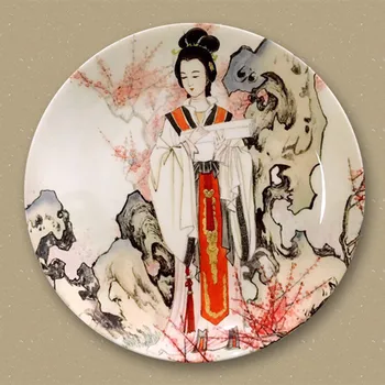 Chinese style ladies ceramic decorative plate Ming and Qing Dynasties classical handicraft wall hanging plate creative ornaments
Chinese style ladies ceramic decorative plate Ming and Qing Dynasties classical handicraft wall hanging plate creative ornaments
