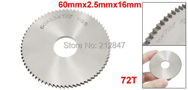 60mm x 2.5mm x 16mm 72T HSS Steel Round Slitting Saw Cutter