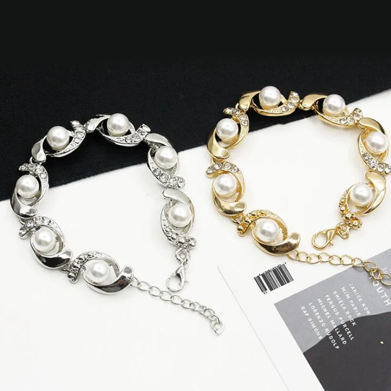 Luxury Crystal Bracelets For Women Simulated Pearl Rhinestone Charm Bracelets & Bangles Femme Bridal Wedding Jewelry Gift
Luxury Crystal Bracelets For Women Simulated Pearl Rhinestone Charm Bracelets & Bangles Femme Bridal Wedding Jewelry Gift