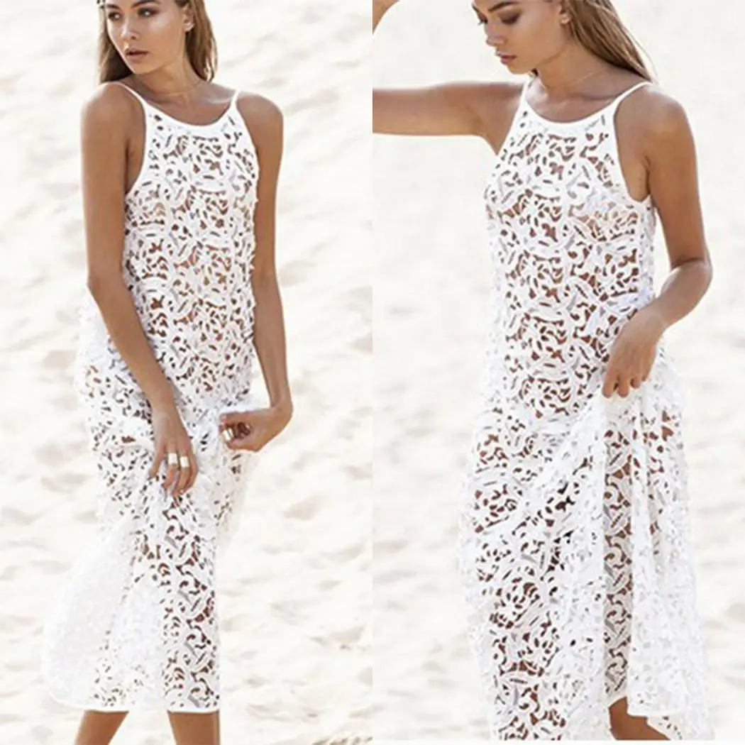 Women Sexy O-Neck Spaghetti Strap Solid Hollow Bikini Loose Cover-ups Mid-Calf Dress Casual, Beach Summer
Women Sexy O-Neck Spaghetti Strap Solid Hollow Bikini Loose Cover-ups Mid-Calf Dress Casual, Beach Summer