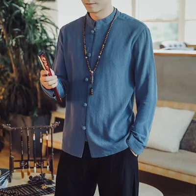 Traditional Chinese Clothing For Men Fashion Men's Vintage Oriental Shirts Stand Collar Linen Cotton Long-sleeved Top B303-T92
Traditional Chinese Clothing For Men Fashion Men's Vintage Oriental Shirts Stand Collar Linen Cotton Long-sleeved Top B303-T92