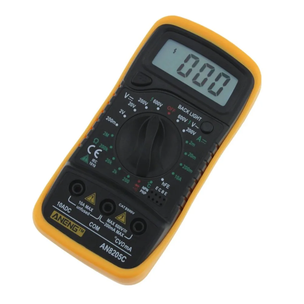 Professional Digital Multimeter AN8205C LCD Display Digital Multimeter AC/DC Thermometry Ammeter Voltmeter Ohm Meter Tester
Professional Digital Multimeter AN8205C LCD Display Digital Multimeter AC/DC Thermometry Ammeter Voltmeter Ohm Meter Tester