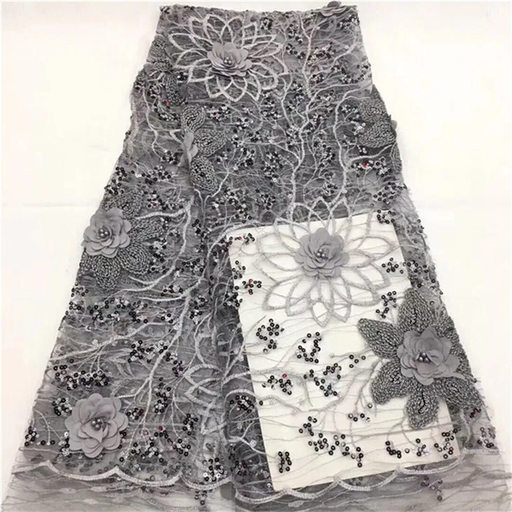 Latest Nigerian 3D Lace Fabrics 2018 High Quality African Sequins Laces Fabric Bridal Embroidered French Tulle Lace Fabric gray
Latest Nigerian 3D Lace Fabrics 2018 High Quality African Sequins Laces Fabric Bridal Embroidered French Tulle Lace Fabric gray