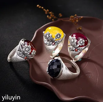 KJJEAXCMY Boutique jewelry S990 pure silver, antique topaz, pomegranate red plum blossom ring, high-end lady's opening ring.
KJJEAXCMY Boutique jewelry S990 pure silver, antique topaz, pomegranate red plum blossom ring, high-end lady's opening ring.