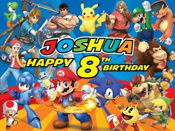 custom Super Smash Bros happy birthday baby child photo background photography backdrops quality vinyl
custom Super Smash Bros happy birthday baby child photo background photography backdrops quality vinyl