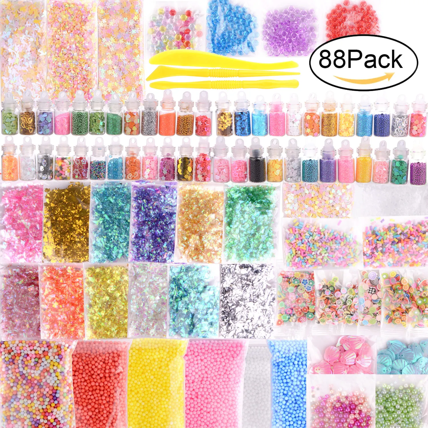 88pcs Kids DIY Craft Homemade Slime Making Kit Styrofoam Foam Balls Beads Charms Glitter Jars Containers Slime for Party Supply
88pcs Kids DIY Craft Homemade Slime Making Kit Styrofoam Foam Balls Beads Charms Glitter Jars Containers Slime for Party Supply