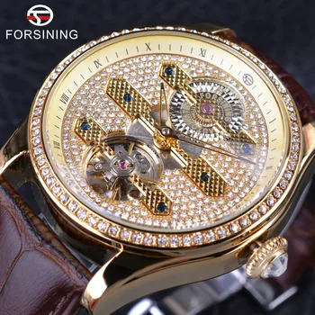 Forsining 2017 Fashion Diamond Tourbillion Display Brown Genuine Leather Waterproof Men Watches Top Brand Luxury Automatic Watch
Forsining 2017 Fashion Diamond Tourbillion Display Brown Genuine Leather Waterproof Men Watches Top Brand Luxury Automatic Watch
