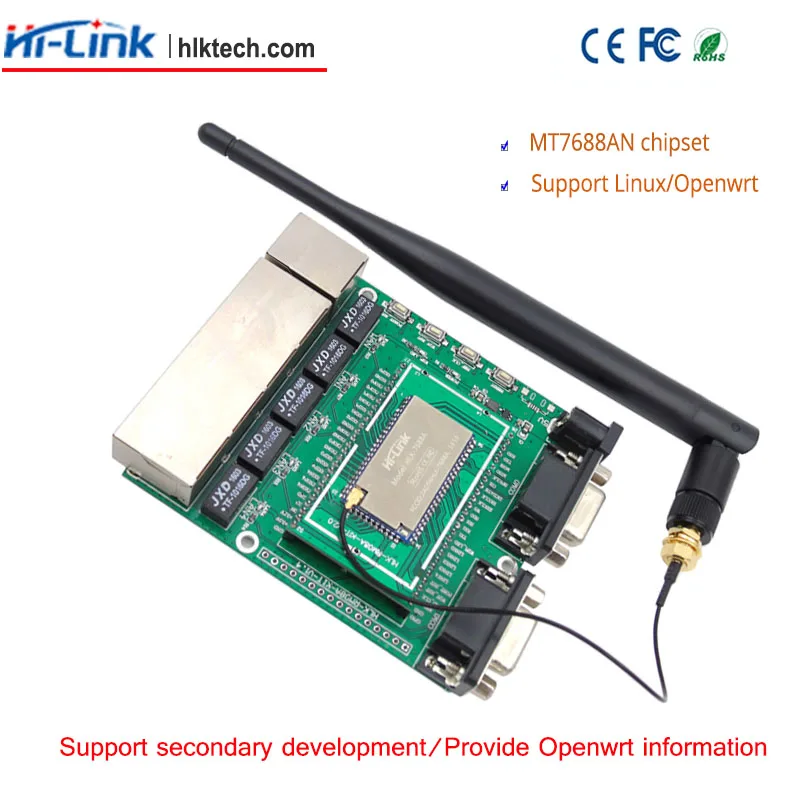 Free shipping 2pcs HLK-7688A Module MT7688AN Chipset Supports Linux OpenWrt Smart Devices/Cloud Services Applications ODM/OEM
Free shipping 2pcs HLK-7688A Module MT7688AN Chipset Supports Linux OpenWrt Smart Devices/Cloud Services Applications ODM/OEM