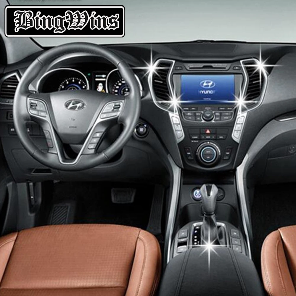 ABS chrome-plated protective Sequin cover sticker for Santa Fe IX45 2013-2015 interior trim outlet water cup shielding steering
ABS chrome-plated protective Sequin cover sticker for Santa Fe IX45 2013-2015 interior trim outlet water cup shielding steering