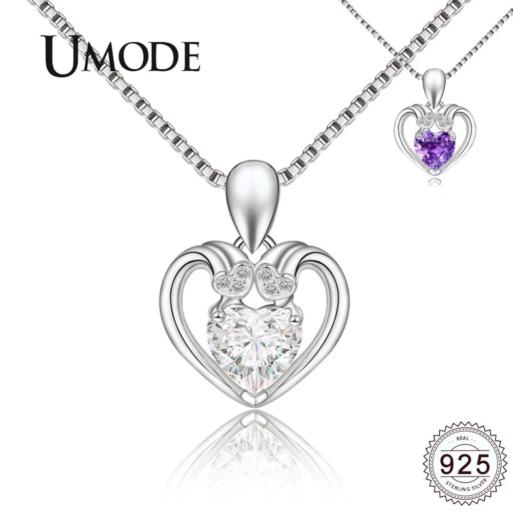 UMODE 2019 New 925 Sterling Silver Pendant Heart CZ Crystal Pendant Necklaces for Women Purple Zircon Silver 925 Jewelry ALN0416
UMODE 2019 New 925 Sterling Silver Pendant Heart CZ Crystal Pendant Necklaces for Women Purple Zircon Silver 925 Jewelry ALN0416