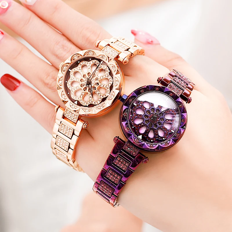 Роскошные relojes фиолетовые китайские брендовые Заказные женские часы с