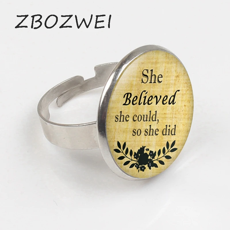 ZBOZWEI 2018 She believed she could so she did Ring Inspirational quote Ring, sayings for Christmas, birthday, graduation
ZBOZWEI 2018 She believed she could so she did Ring Inspirational quote Ring, sayings for Christmas, birthday, graduation