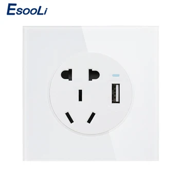 Esooli 3 colors Crystal Glass Panel 10A Wall Outlet Universal 5 Hole Power Socket With USB Fast Charging Port DC 5V 2.1A
Esooli 3 colors Crystal Glass Panel 10A Wall Outlet Universal 5 Hole Power Socket With USB Fast Charging Port DC 5V 2.1A