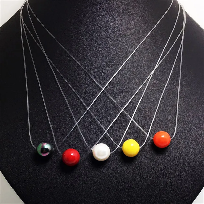 New Arrival 5 Color Bead Simulated Pearl Pendant Choker Necklace For Women Fashion Transparent Invisible Fishing Line Jewelry
New Arrival 5 Color Bead Simulated Pearl Pendant Choker Necklace For Women Fashion Transparent Invisible Fishing Line Jewelry