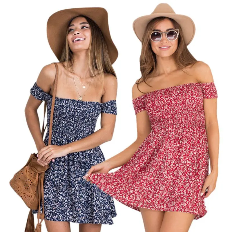 2017 Boho Style Women Summer Dress Off shoulder floral Print High Waist Dresses Beach Casual Vintage Dress vestidos
2017 Boho Style Women Summer Dress Off shoulder floral Print High Waist Dresses Beach Casual Vintage Dress vestidos
