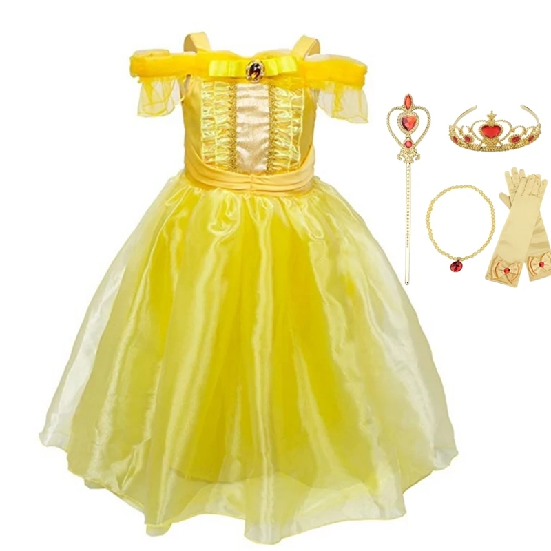 FINDPITAYA Girls Belle Dress Summer Straps Beaut and The Beast Princess Costume Children Halloween Cosplay Party Fantasy Clothes
FINDPITAYA Girls Belle Dress Summer Straps Beaut and The Beast Princess Costume Children Halloween Cosplay Party Fantasy Clothes