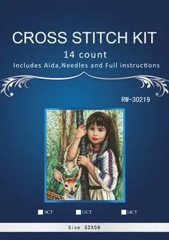 Top Quality Beautiful Lovely Counted Cross Stitch Kit Brown Hair Little Girl and Deer Shepherd in Forest Trees
Top Quality Beautiful Lovely Counted Cross Stitch Kit Brown Hair Little Girl and Deer Shepherd in Forest Trees