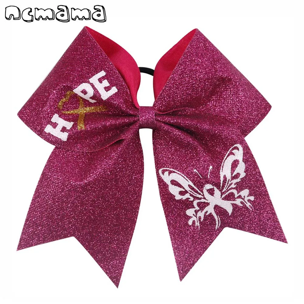 Breast Cancer Pink Cheer Bow Glitter Printed Hair Bow With Elastic Hair Ropes High Quality Handmade For Girls Hair Accessories
Breast Cancer Pink Cheer Bow Glitter Printed Hair Bow With Elastic Hair Ropes High Quality Handmade For Girls Hair Accessories