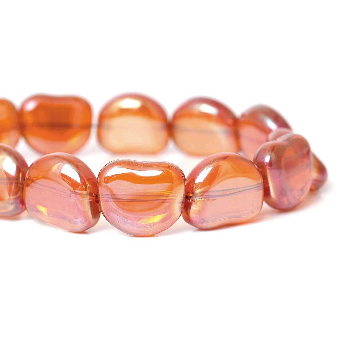 

DoreenBeads Glass Loose Beads Irregular Orange-red AB Color Transparent About 15mm x 13mm,Hole: Approx 1.2mm,2 PCs