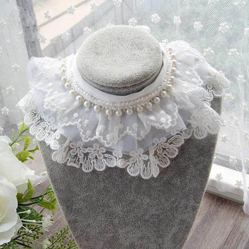 Pet Dog Accessories White Handmade Lace Embroidery Adorn Pearl Puppy Adjustable Lacing Necklace Collar Cat Dog Grooming Supplies
Pet Dog Accessories White Handmade Lace Embroidery Adorn Pearl Puppy Adjustable Lacing Necklace Collar Cat Dog Grooming Supplies