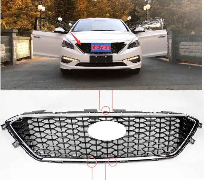 Quality Stainless Steel Chrome Front Center Grille Around Cover Trim Racing Grills case For Hyundai sontat9 2015-2017
Quality Stainless Steel Chrome Front Center Grille Around Cover Trim Racing Grills case For Hyundai sontat9 2015-2017